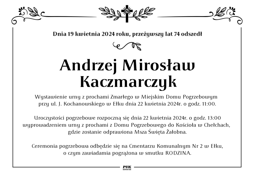 Andrzej Mirosław Kaczmarczyk - nekrolog